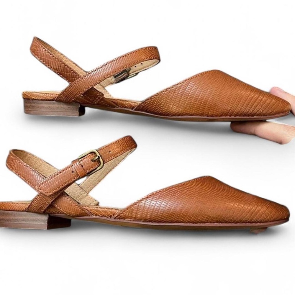 Madewell The Jeanne Slingback Flat in Lizard Embossed Leather - Picture 7 of 11